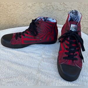 Vision Streetwear Hightop Skate Sneaker VTG Black Red Hypnotic Twilight Zone 11
